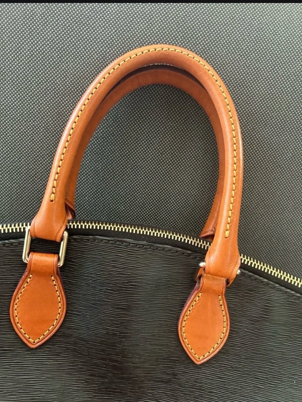Dooney & Bourke Black Duffel with Brown Leather Trim